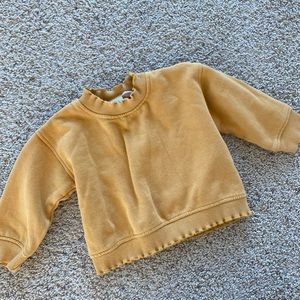 Mustard yellow Zara sweatshirt - toddler girls 18-24mo